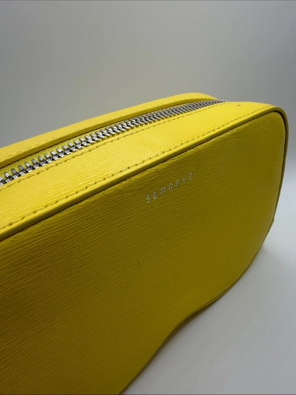 Senreve Yellow Leather Clutch/Pouch used *read - Picture 6 of 10